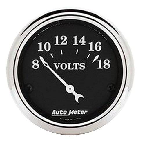 AUTO METER 1791 Old TYME 블랙 전압계 게이지, 2.3125 in.