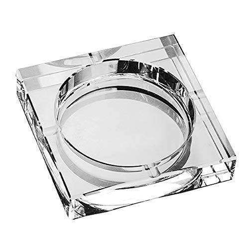 Amlong Crystal  라지 사각 크리스탈 재떨이 선물 박스, 6 x 6 인치 (150mm X150mm), 클리어