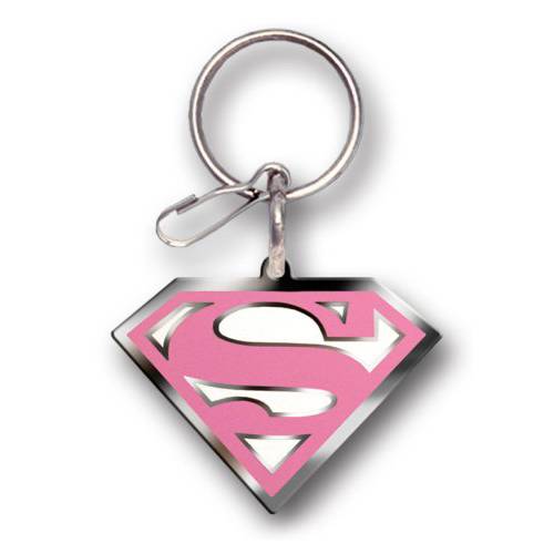 Plasticolor 004030R31 Supergirl 핑크 DC 코믹스 에나멜 키체인,키링,열쇠고리
