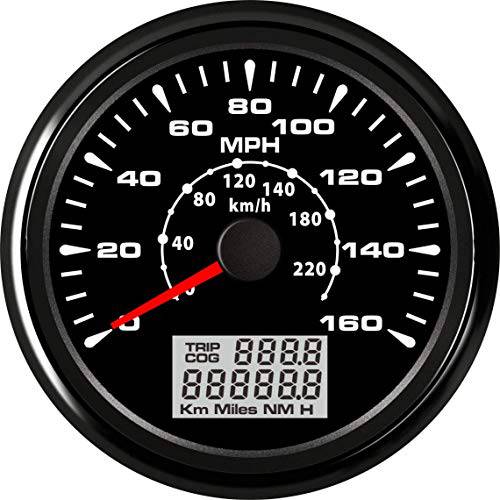ELING  범용 GPS 속도계 게이지 160MPH 220KM/ H 여행 카운터 주행거리계 차량용 레이싱 오토바이 85mm 9-32V