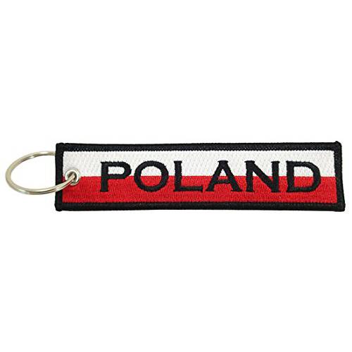 Luso Poland 깃발 키링, 열쇠고리, 키체인, 100% 자수