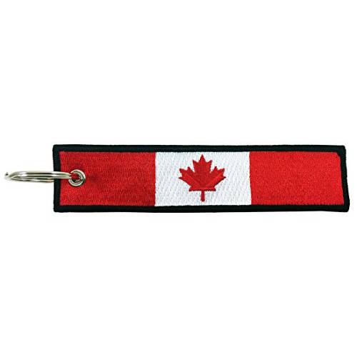 캐나다 깃발 키링, 열쇠고리, 키체인, 100% 자수