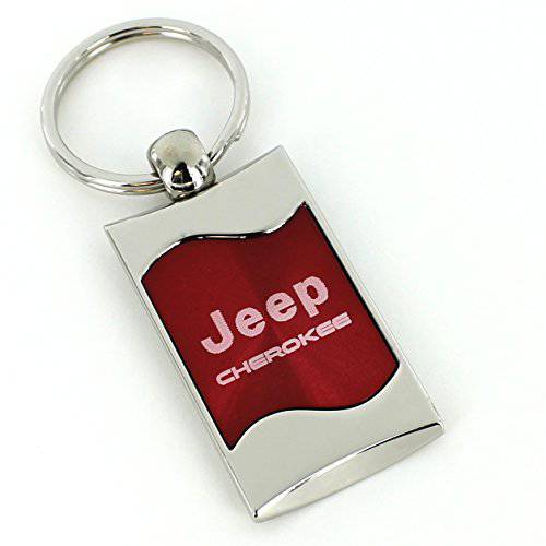 Jeep Au-tomotive 골드, Inc. Spun Brushed 메탈 열쇠고리, 키링 (레드)