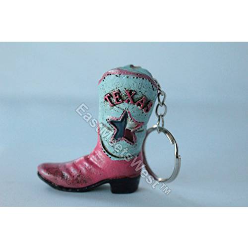 Texas Cowboy Cowgirl 부트 Lone 스타 키링, 열쇠고리, 키체인 핸드 Painted 걸수있는 장식