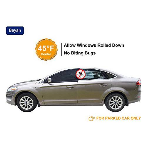 Bayan  차량용 전면 사이드 창문 썬쉐이드, 햇빛가리개 UPF40+ Cut 99% UVA& UVB-Intended Parked 차량용-2 팩