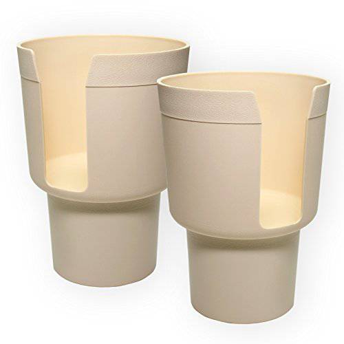 Gadjit  컵 Keeper 어댑터 (2 팩) 확장 차량용 컵 홀더 to 홀드 머그컵, 편의 Store 컵S,  워터+  탄산음료 병 베이스 up to 3.25 and up to 8-10 톨 (Tan)
