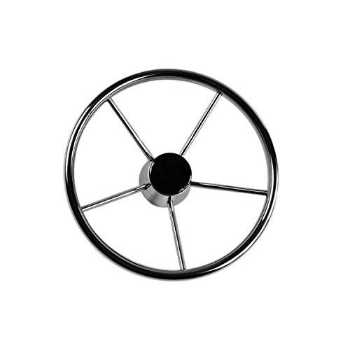 MARINE CITY Stainless-Steel 25 도 13-1/ 2 Inches or 15-1/ 2 Inches Dia. 5 Spokes 스티어링휠, 운전대, 핸들 보트, Yacht (Dia.: 13-1/ 2 Inches)