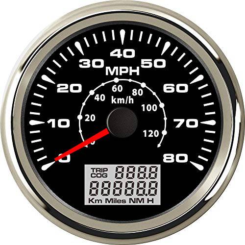 BLUERICE 7 백라이트 범용 GPS 속도계 0-120Km/ h 0~80MPH 85MM GPS 스피드 Odometers 스피드 게이지 인디케이터