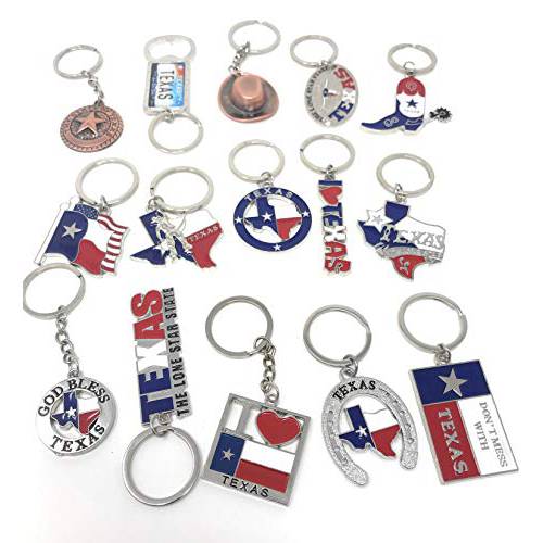 Texas 번들,묶음 기념품 선물 키체인,키링,열쇠고리 15 Pack-Texas Cowboy, Texas Lone 스타 on Texas State 맵, Don’t 지저분함 Texas, I Love Texas, Longhorn, Texas 마감,처리, Texas 병따개, Texas Cowboy 부트