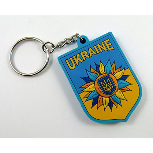 Car Chrome Decals Ukrainian 키체인,키링,열쇠고리 깃발 of Ukraine Tryzub Trident Sunflower PVC 키태그 키링, 열쇠고리, 키체인