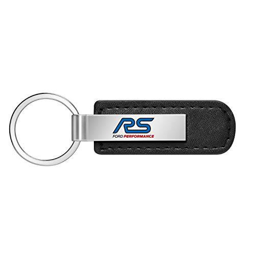 iPick Image 포드 포커스 RS 블랙 가죽 스트랩 키링, 열쇠고리, 키체인