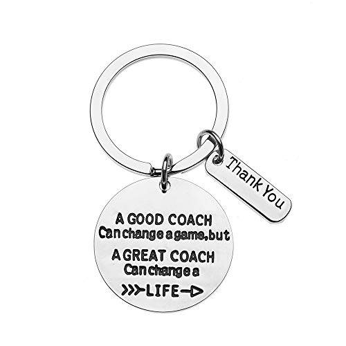 Sportybella Coach 키체인,키링,열쇠고리, Coach 선물, A Good Coach Can 체인지 a 게임 But a Great Coach Can 체인지 a Life 키체인,키링,열쇠고리