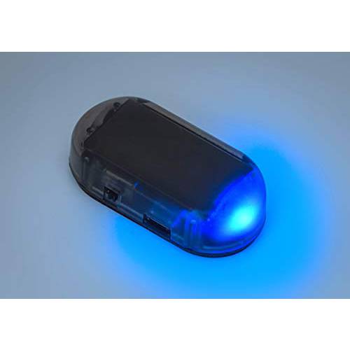 PerfecTech Car 솔라 파워 시뮬레이션 더미 경보 경고 도난방지 led 플래시 보안 라이트 New USB 포트 （Blue） 포함