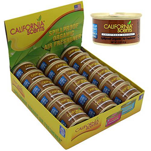 California Scents  유출방지 오가닉 방향제, 탈취제, Capistrano 코코넛, 1.5 Ounce 용기 (팩 of 18)