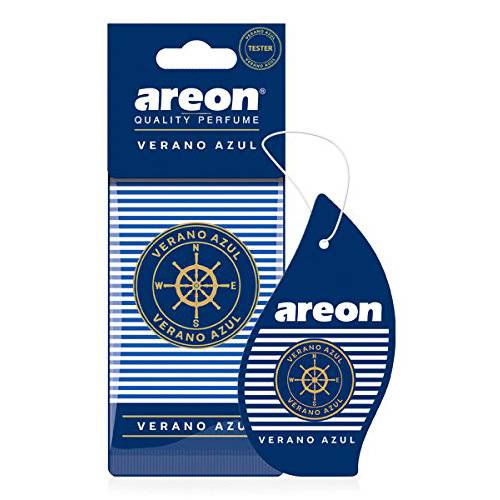AREON MON 모던 디자인 걸수있는 차량용 방향제, 탈취제, 베라노 Azul (Seashore Freshness) 향 - 팩 of 3