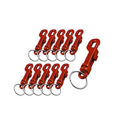 Lucky Line  플라스틱 키 클립 키링, 열쇠고리, 키체인, 레드, 25 Per 백 (41570)