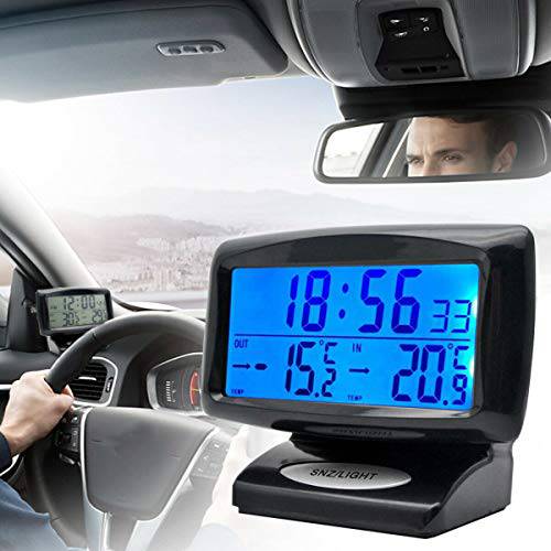 MACHSWON  차량용 시계 온도계, 2 IN 1 디지털 시계& Themp LED 스크린 디스플레이  차량용 실내 아웃도어 홈