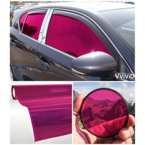 VViViD Colorful 투명 비닐 자동차 창문 착색 30 인치 x 60 인치 2 롤 팩 (핑크)