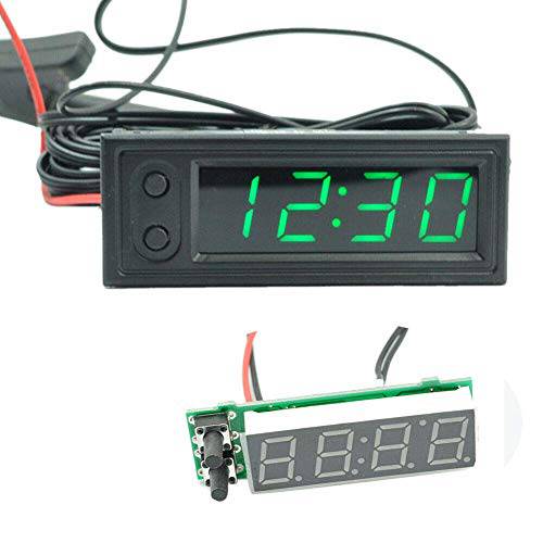 자동차 온도 시계 - 자동차 시계 12V 3 in 1 Thermometers 전압계 게이지 전자제품 시계 LED 디지털 디스플레이 LCD 스크린