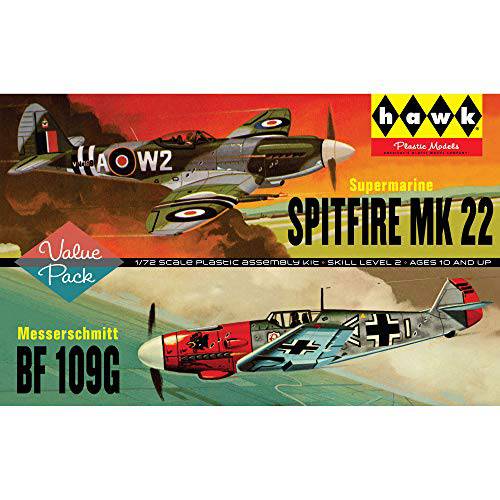 Lindberg - Spitfire/ Me109 - 2 팩, 1:72 (HL445)