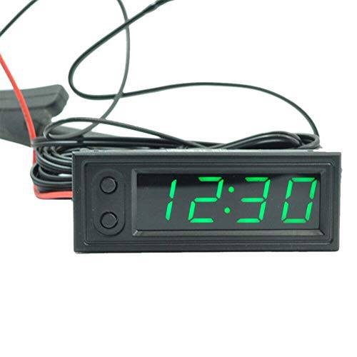 자동차 시계 온도계 전압계 자동차 온도 시계 - 자동차 시계 12V 3 in 1 Thermometers 전압계 게이지 전자제품 시계 LED 디지털 디스플레이 LCD 스크린