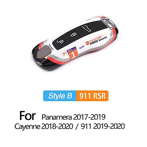 CHEYA 자동차키 케이스 Keyshell 커버 포르쉐 Panamera，Cayenne，Macan，Boxster，Cayman，718 (911 RSR, 스타일 B)