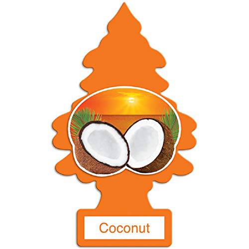 LITTLE TREES 자동차 방향제, 탈취제 I 걸수있는 트리 Provides 롱래스팅 향 오토 or 홈 I 코코넛, 24 Count, (4) 6-Packs