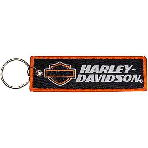 Harley-Davidson 블랭크 B& S 자수 직물 블랙 키체인,키링,열쇠고리 PC4522