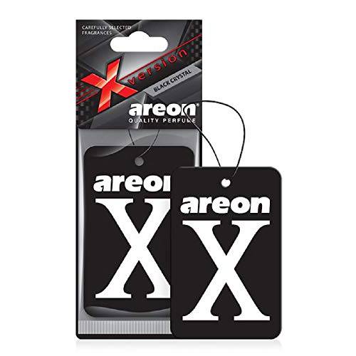 AREON X XV02 걸수있는 Best 자동차 방향제, 탈취제 블랙 크리스탈 향, 용지,종이 걸수있는 장식품,  롱래스팅 향 자동차 or 홈 12 팩