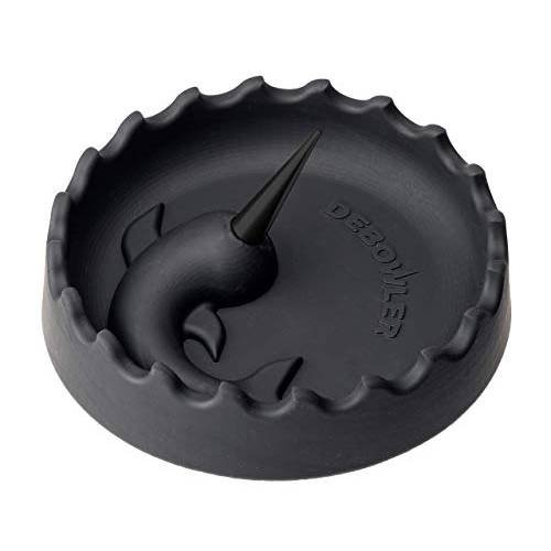 Debowler Narwhal 실리콘 재떨이 - 라지 - 철판 알루미늄 클리닝 스파이크 - ( 블랙  블랙 포커) - 캐치 파이프 or 그릇 애쉬 in 내열 재떨이 - 식기세척가능 - 파이프 클리너 Smokin