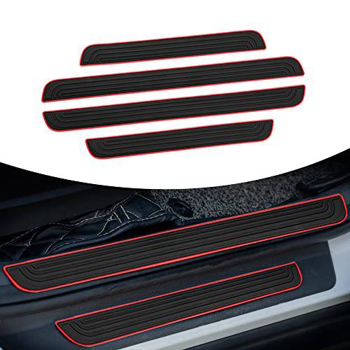 JINGTAO88 자동차 도어 씰 플레이트 Protectors-Welcome 페달 장식 Protect，Universal 도어 엔트리 가드 씰 Scuff 커버 패널 스텝 Protector-4pcs （No 패턴）
