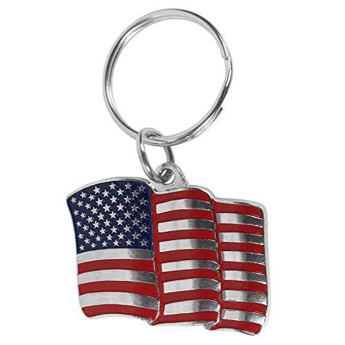 Siskiyou 자동차 메탈 키링, 열쇠고리, 키체인 아메리칸 깃발 에나멜를입힌 Details