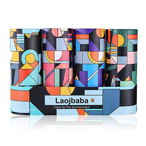 Laojbaba 자동차 Tissues (4 캐니스터/ 200 Tissues/ 3-Ply) - 일회용 페이스 수건,타월, 캔 티슈, Perfect 자동차 컵 홀더, 듀러블, 두꺼운& 편리한, 강력 워터 흡수