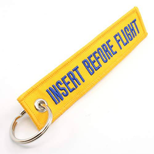 인서트 Before 비행 키체인, 키링, 열쇠고리 - Yellow/ 블루 - By Rotary13B1