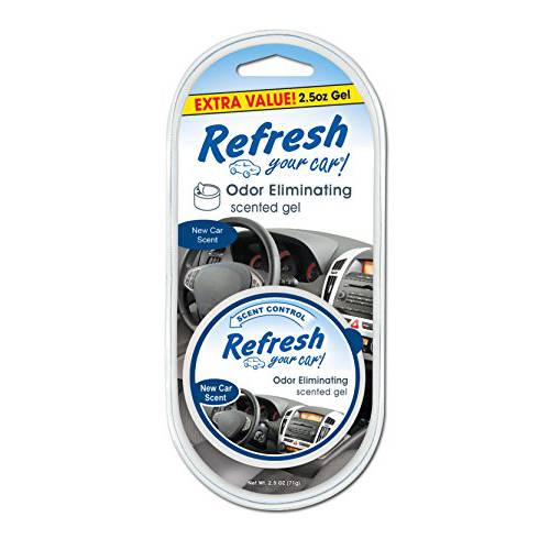 자동차 방향제, 탈취제, 냄새 제거, 향 젤 Can, New 자동차 향, 2.5 oz, Refresh Your 자동차