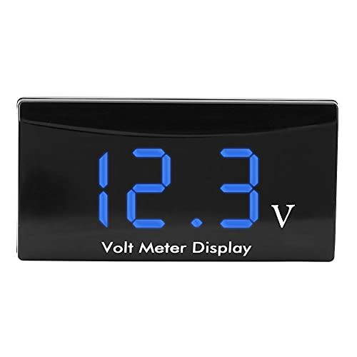 12V 디지털 볼트 게이지 디지털 전압 패널 미터 블루/ 레드 LED 디지털 디스플레이 전압계 미터 자동차 오토바이 차량 자동차 DC8V~16V (스페셜 DC12V) (블루)