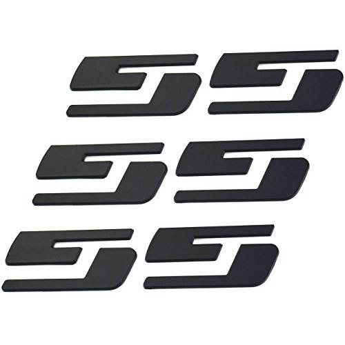 Aimoll 3 쌍, 세트 SS 엠블럼 Badges Nameplates 3D 로고 쉐보레 실버라도 Gmc 시에라 (매트 블랙)