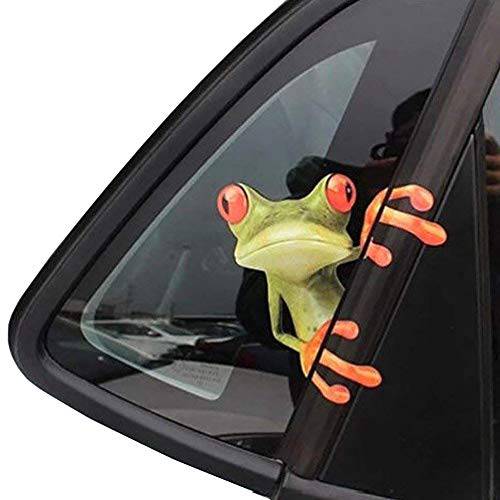 okdeals 3D Cute Peep Frog Funny 차량용 스티커 트럭 창문 비닐 데칼 그래픽 오토 2pcs