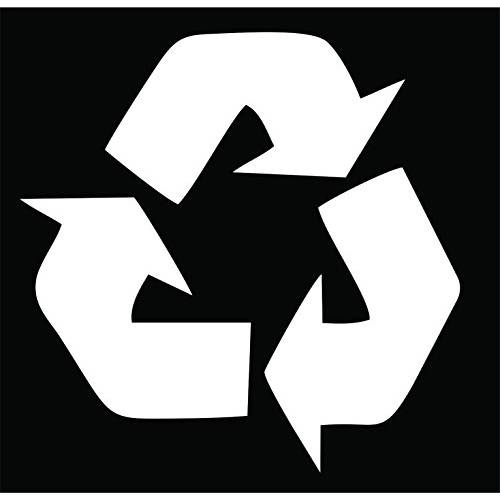 재활용 심볼 화이트 비닐 cut-out 스티커 4.5 - 노트북, 노트북, 아이패드, 창문, 벽면, 차량용, 트럭, 오토바이, 쓰레기 Can, 쓰레기 CAN