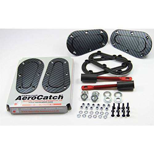 AeroCatch 120-3000 Above 패널 플러시 후드 래치 and 핀 키트 - 블랙 카본 파이버 모양