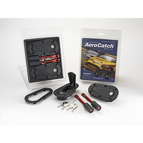 Aerocatch 120-2100 Above 패널 플러시 잠금 후드 래치 and 핀 키트 - 블랙