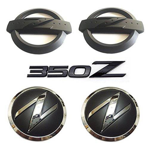 New 교체용 메탈 350Z 배지 키트 차량용 바디 전면 리어,후방 펜더 블랙 엠블럼 Badges 스티커 닛산 350Z Fairlady Z33 엠블럼 Badges