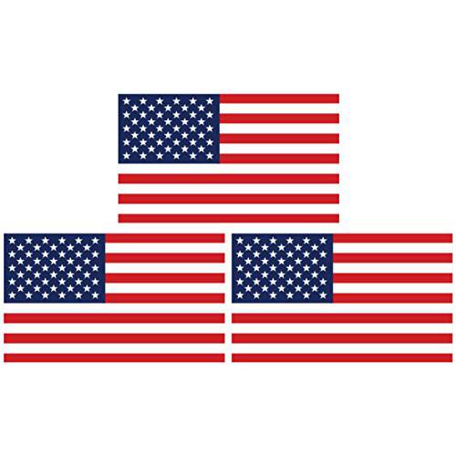 SecurePro Products - 3 팩 - 라지 4 x 6 직사각형 미국 아메리칸 깃발 데칼 스티커 프리미엄 퀄리티 Heavy-Duty 3M USA 비닐, Die-Cut, 스크린 인쇄, 접착 on 후면