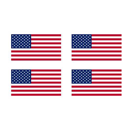 4 팩 아메리칸 깃발 Patriotic Stars and Stripes 오토 데칼 범퍼 스티커 5x3” - 산업용 강화 비닐 데칼 for 자동차 트럭 Rv SUV’s 보트 - 지원 US 밀리터리 4x Original, 오리지날