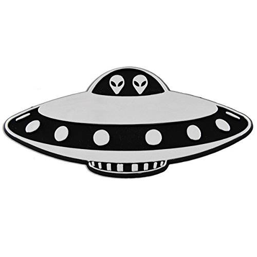 UFO Saucer 플라스틱 오토 엠블렘, 앰블럼 - [Silver][4’’ x 1 3/ 4’’]