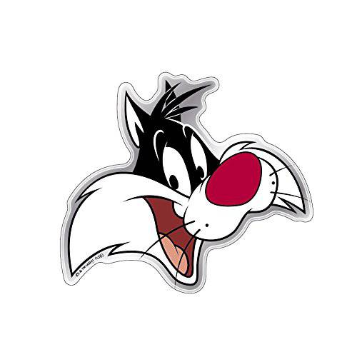 Fan Emblems Looney Tunes Sylvester the 고양이 차량용 데칼 돔형/ 다양한색/ 크롬 마감, 자동차 엠블렘, 앰블럼 스티커 용이하게 Applies to 자동차, 트럭, 오토바이, 노트북, 핸드폰, 윈도우, etc.