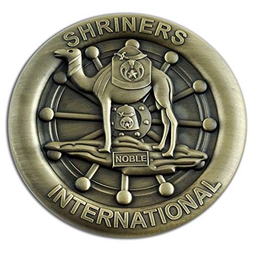 Shriners 인터네셔널 라운드 프리메이슨 오토 엠블렘, 앰블럼 - [ 앤틱 Brass][3’’ 직경]