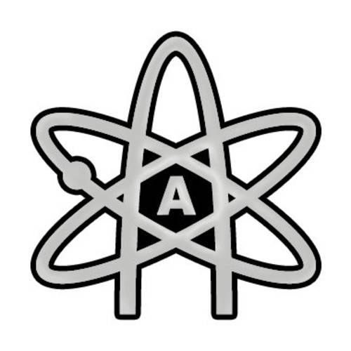 Atheist Atom 플라스틱 오토 엠블렘, 앰블럼 - [Silver][3 1/ 2’’ x 3 1/ 2’’]