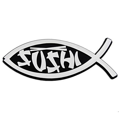 Sushi 피쉬 플라스틱 오토 엠블렘, 앰블럼 - [Silver][5’’ x 2’’]