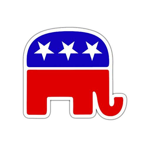 공화주의자 코끼리 스티커 RNC 로고 선거 범퍼 스티커 차량용 데칼 Conservative (3 인치)